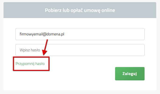 Nie pamiętasz hasła do konta w serwisie tomoo.pl? Skorzystaj z opcji "Przypomnij hasło".